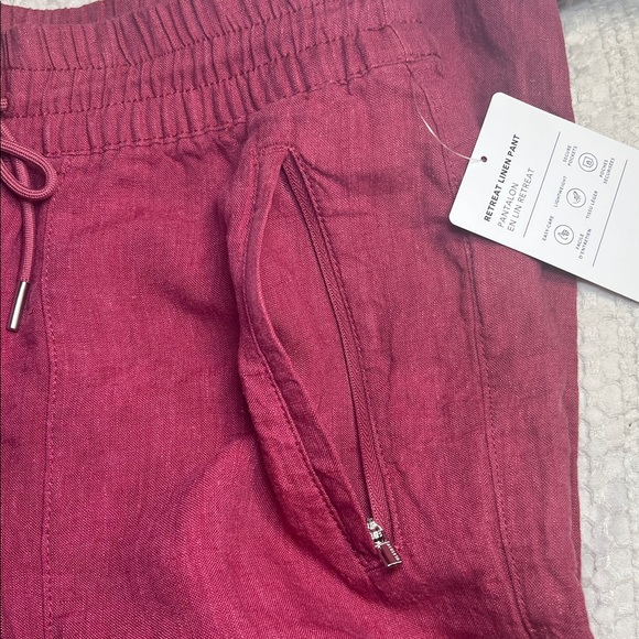 Athleta 100% linen Pink joggers size 6 - Picture 7 of 12
